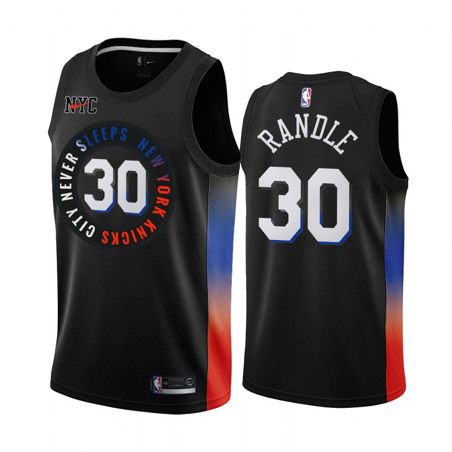 Men New York Knicks #30 julius randle black city edition 2020 nba jersey